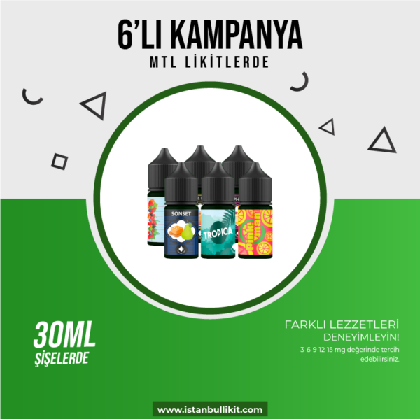 %50VG / %50PG - 6 Adet 30ml MTL Likit