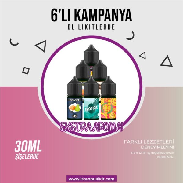 6 Adet 30ml Ekstra Aroma Likit